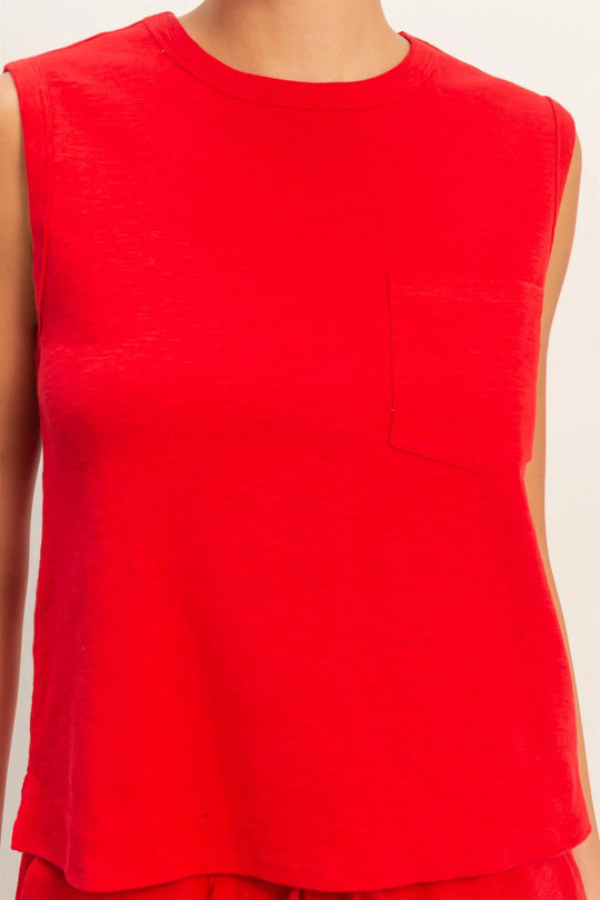 Ladies Hyfve Sleeveless Cotton Top With Pocket - DZ26A234