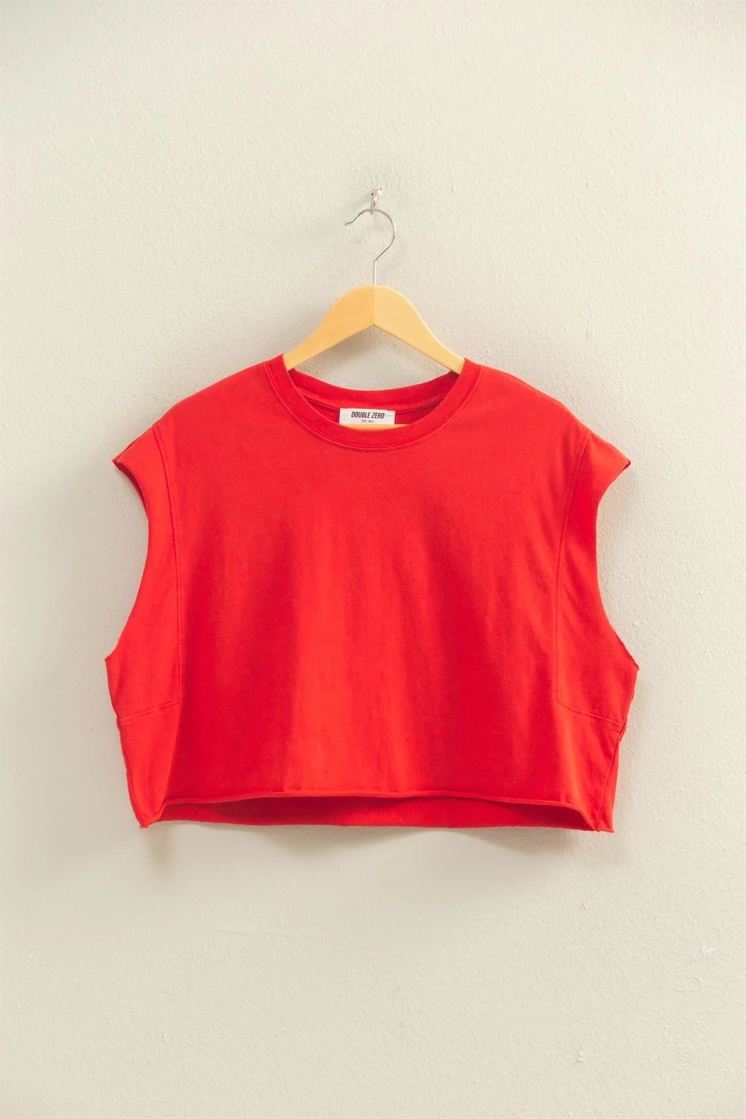 Ladies Hyfve Crew Neck Boxy Sleeveless Cropped Top - DZ26A224