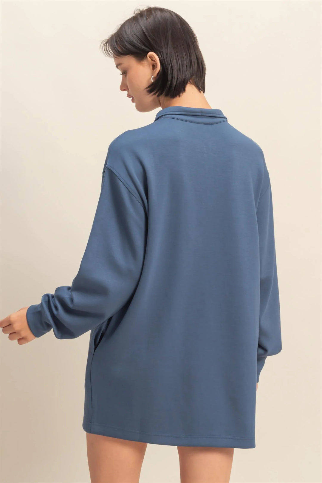 Ladies HYFVE Half Zip Up Long Sleeve Mini Dress - DZ25E240