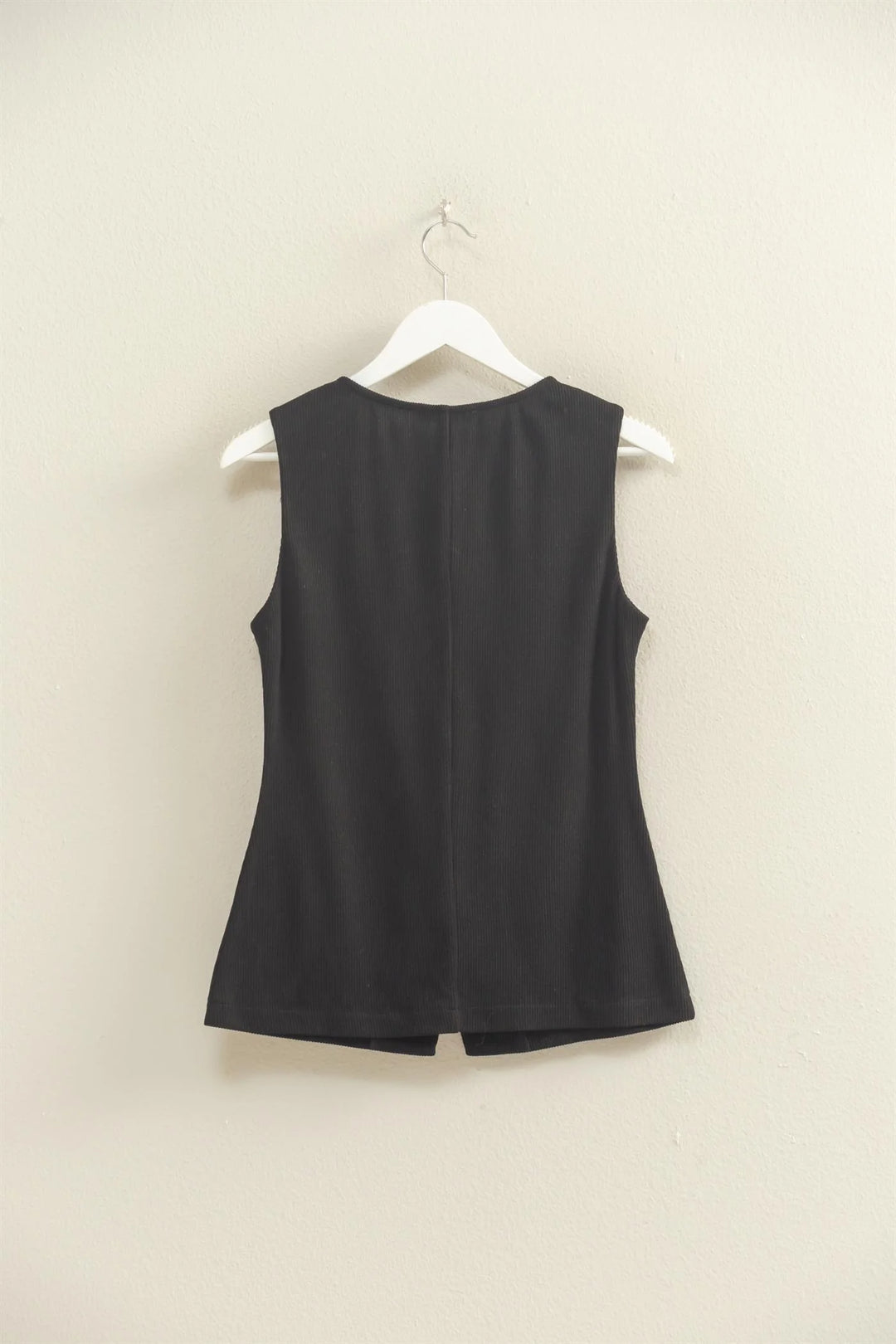 Ladies HYFVE Buttoned Ribbed Knit Vest Top - HF25F146