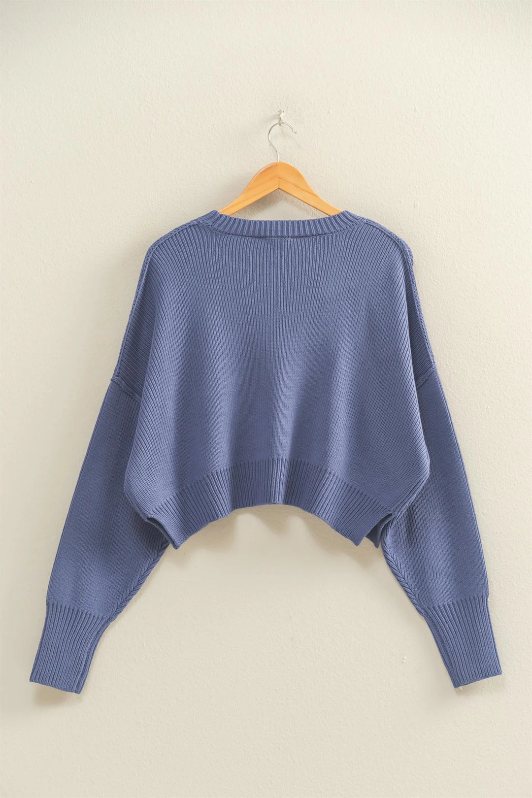 Ladies HYFVE Ribbed Knit Oversized Cropped Sweater - DZ25C928