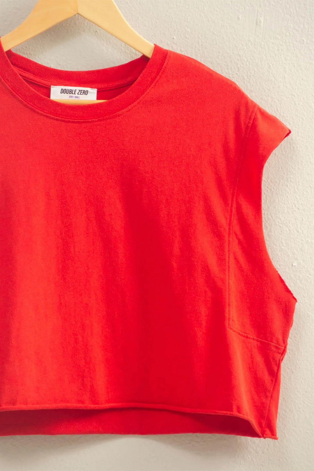 Ladies Hyfve Crew Neck Boxy Sleeveless Cropped Top - DZ26A224