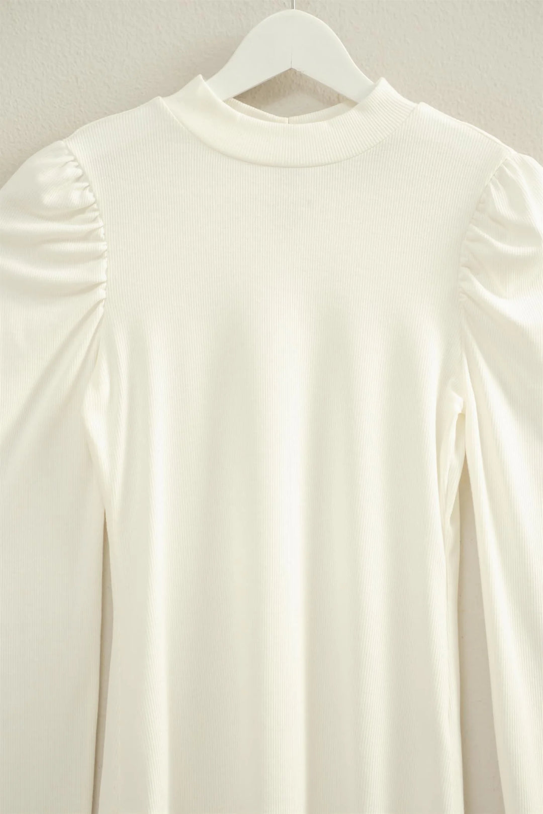 Ladies HYFVE Cream Puff-Sleeve Fitted Top Keyhole Back - HF25F361