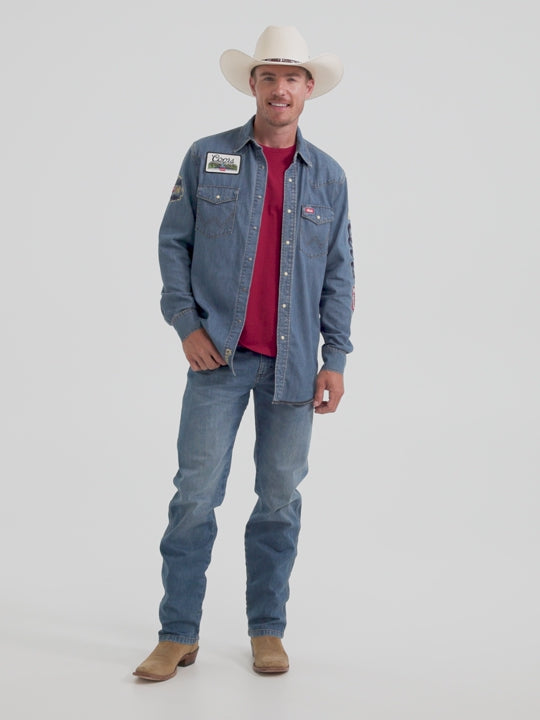 Men's Wrangler X Coors Banquet Denim Shirt - 112373829