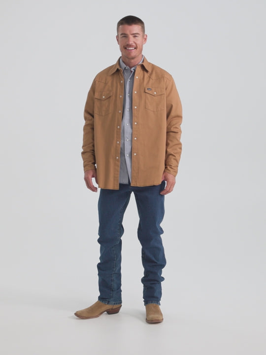 Men's Wrangler® Long Sleeve Flannel Lined Solid Work Shirt - 112367726