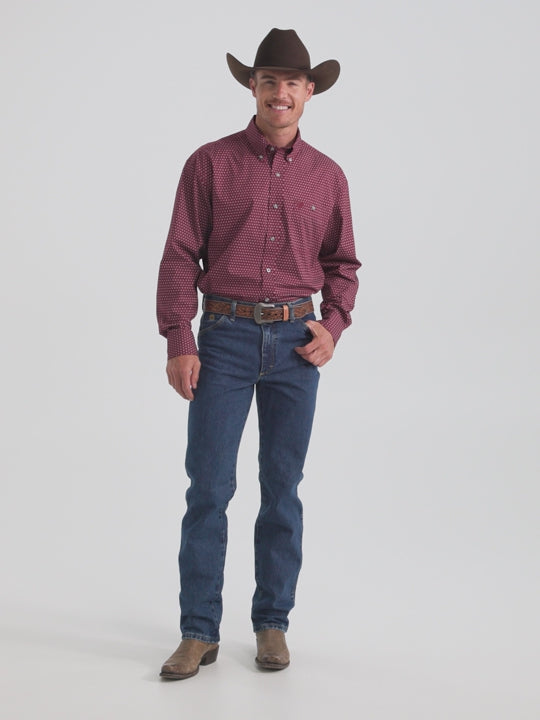 Men's Wrangler® George Strait™ Long Sleeve Button Down One Pocket Shirt - 112369639