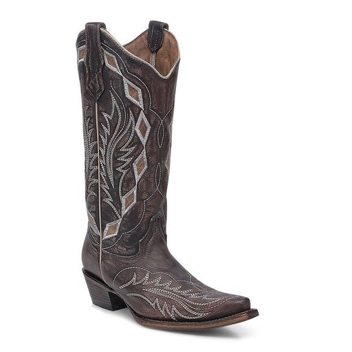 Women's Circle G Embroidery Snip Toe Western Boot - L6285