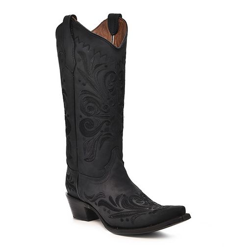 Circle G Women's Black Filigree Western Boots-L5433