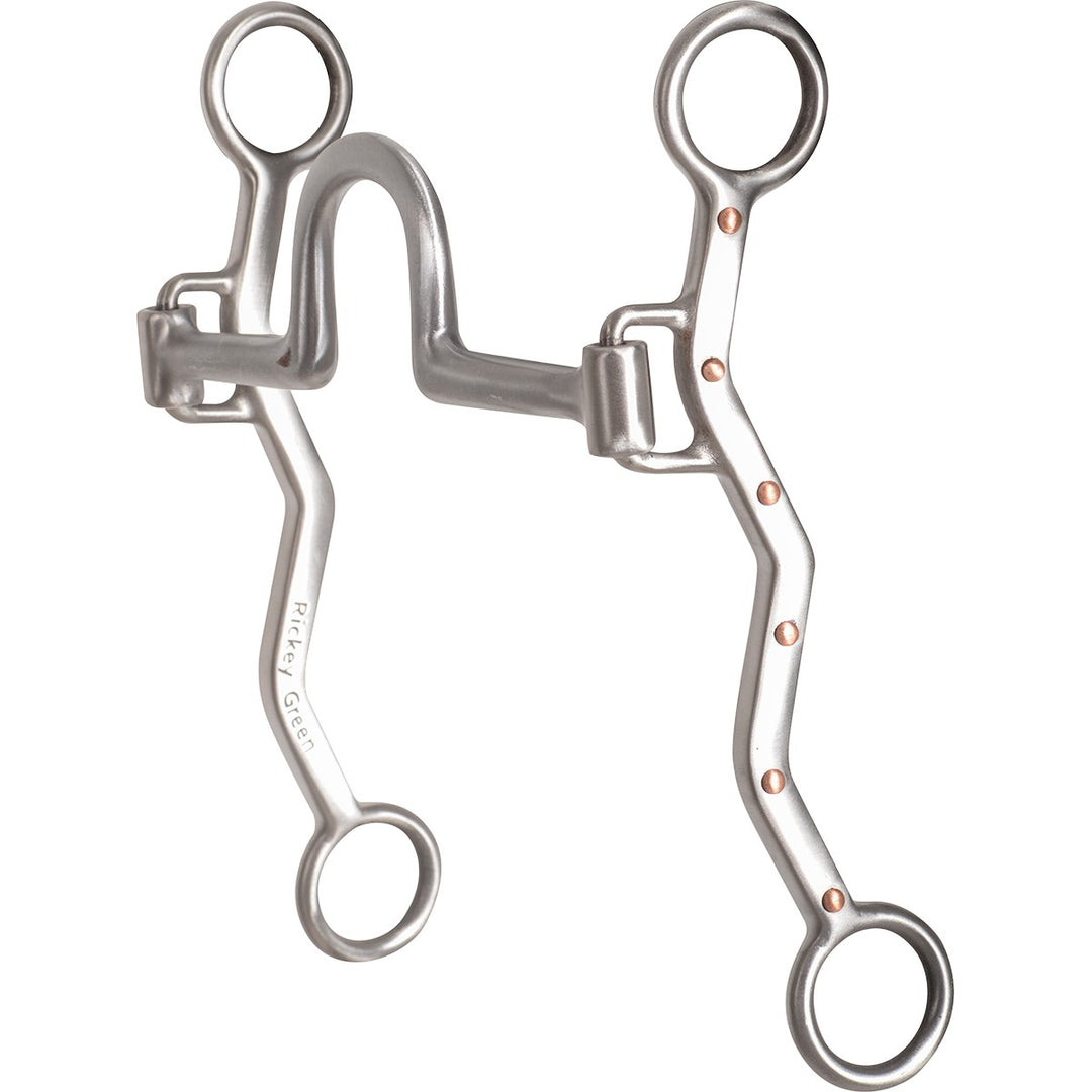 Classic Equine Rickey Green Shank Roping Bit with High Port