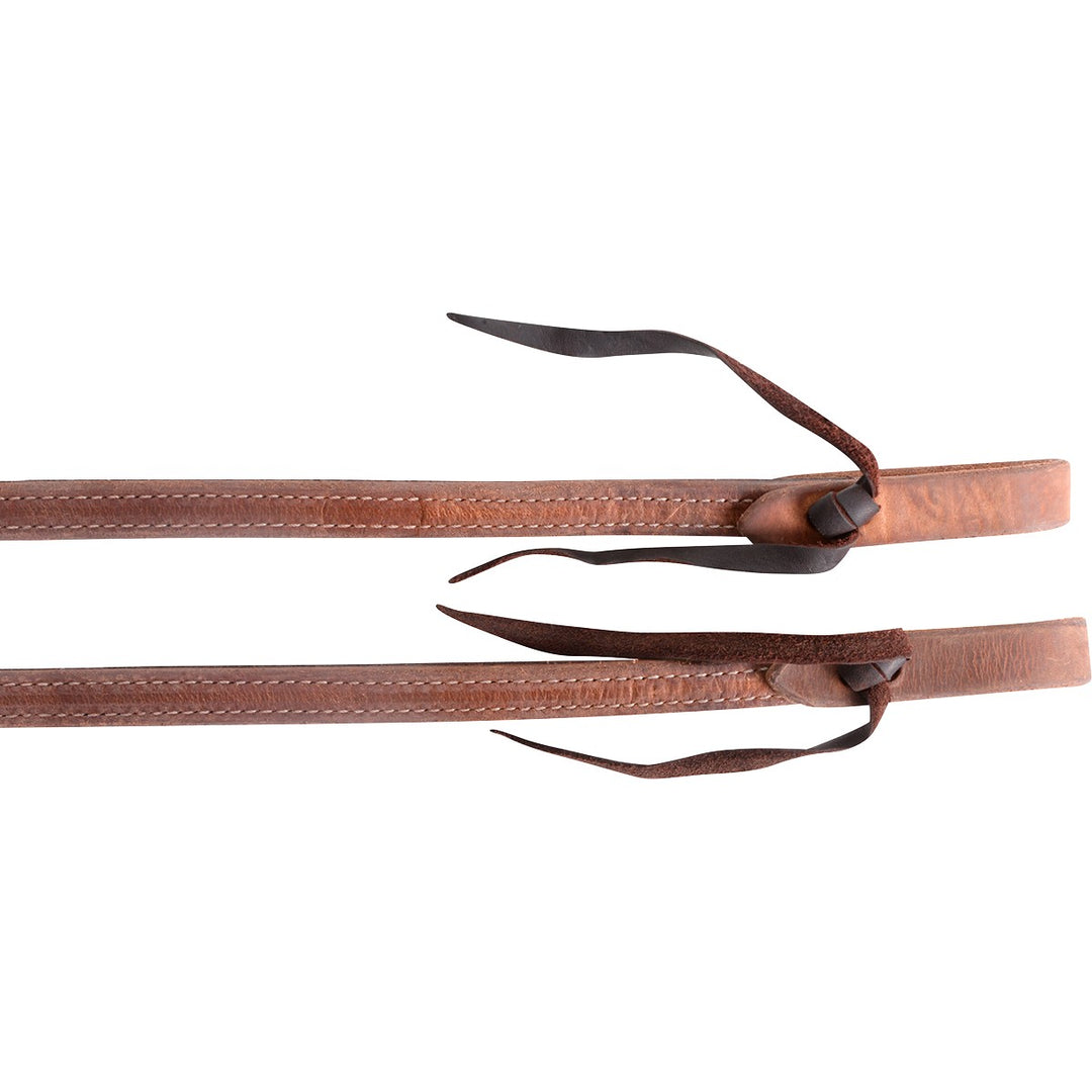 Martin Saddlery Split Reins 5/8-inch Thick Tied Ends with Double Stitched Light Harness and Latigo