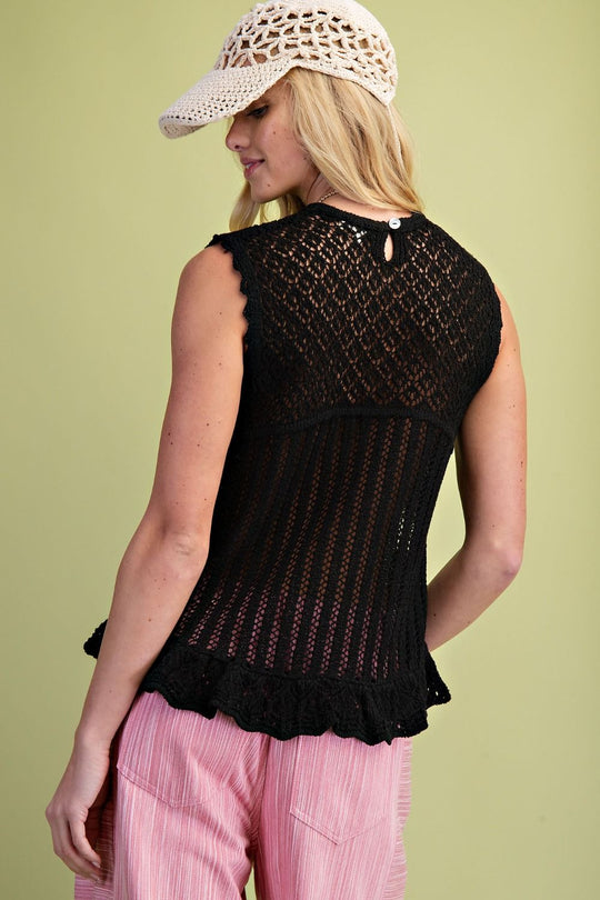 Ladies Easel SLEEVELESS KNITTED SWEATER - ST100114