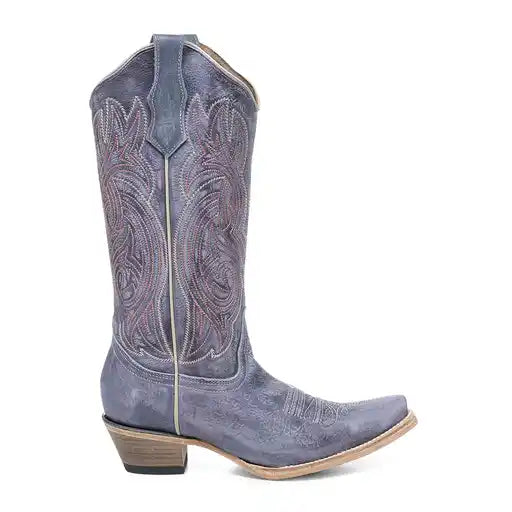 Women's Circle G Lilac Embroidery Snip Toe Western Boot - L6328