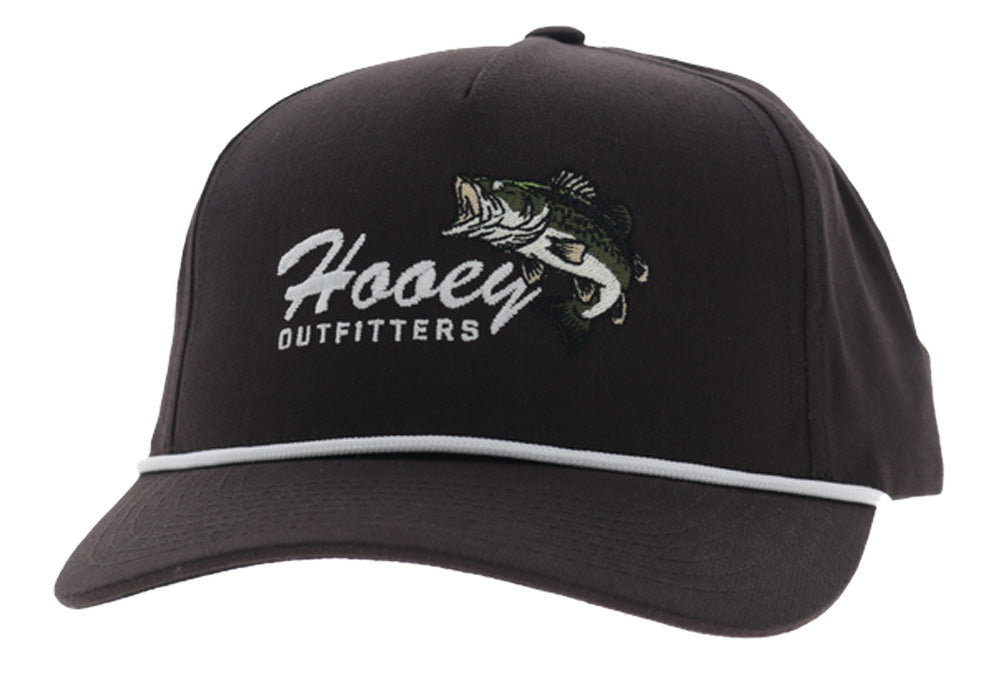 Hooey Bass Brown 5-Panel Trucker with White Hooey and Fish - 6036T-BR