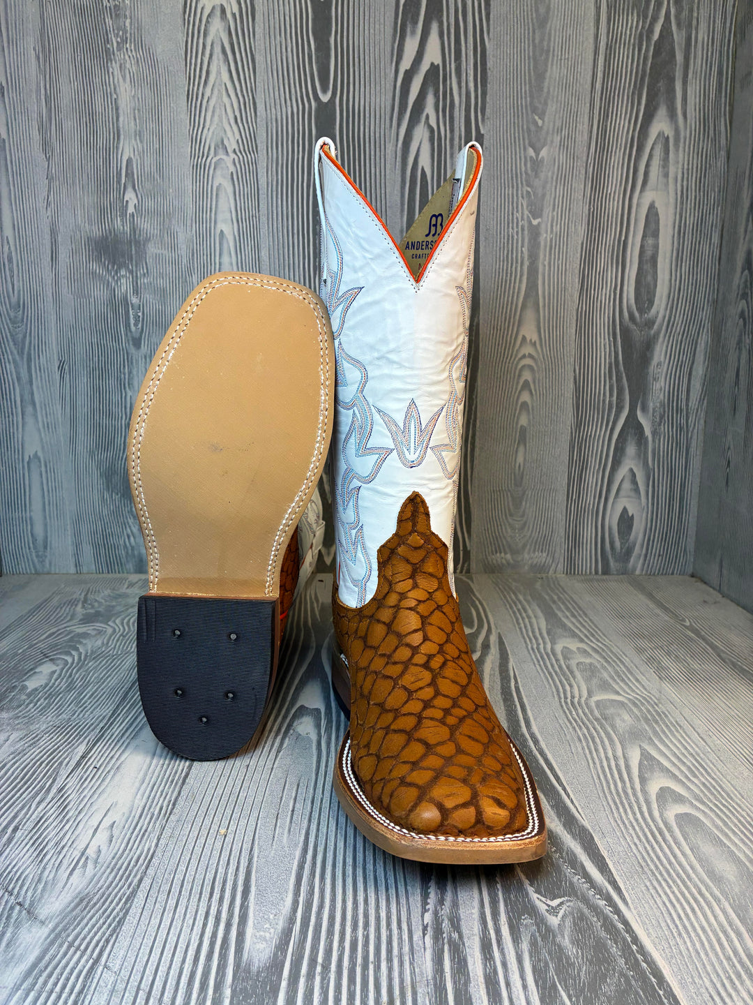 Men's Anderson Bean Cognac Lochness Monster with 13" White Glove Tops - Style 222