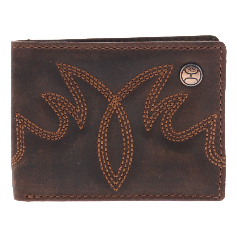 Hooey "Wyatt" Smooth Brown Front Pocket Bifold - HFBF040-BR