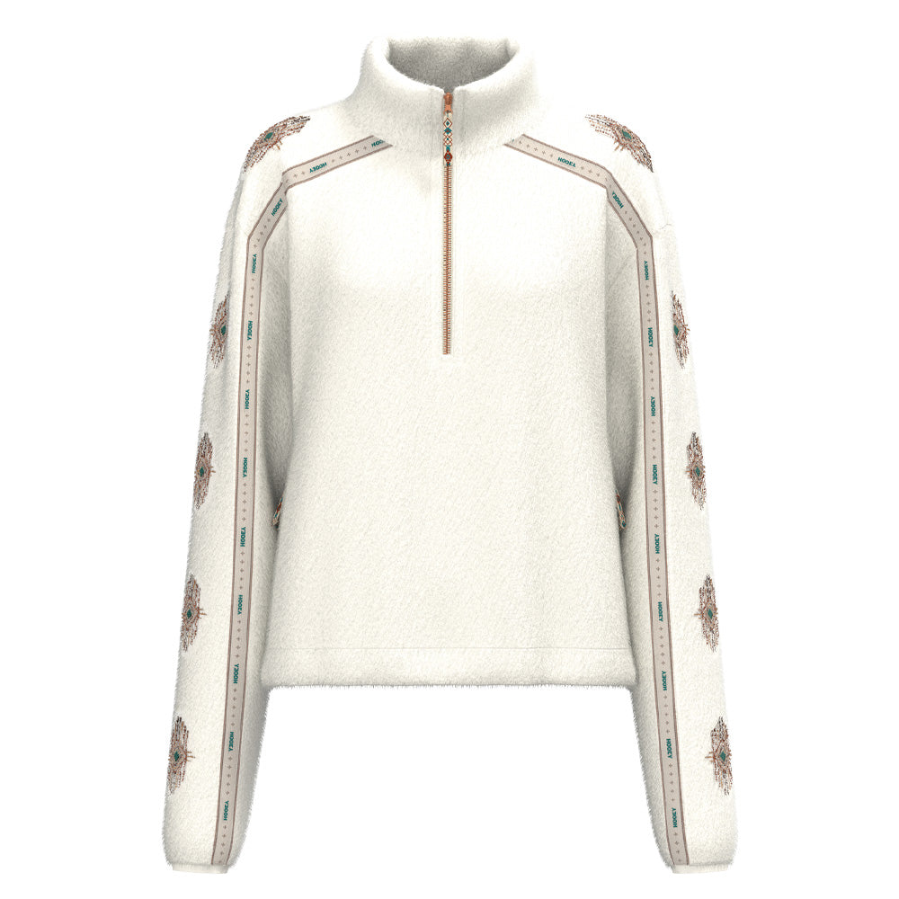 Ladies Hooey Mia Cream Teddy Fleece Pullover - HFP2606CR