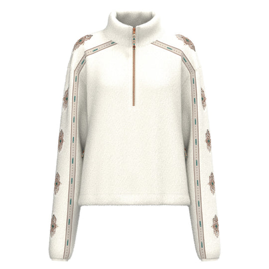 Ladies Hooey Mia Cream Teddy Fleece Pullover - HFP2606CR