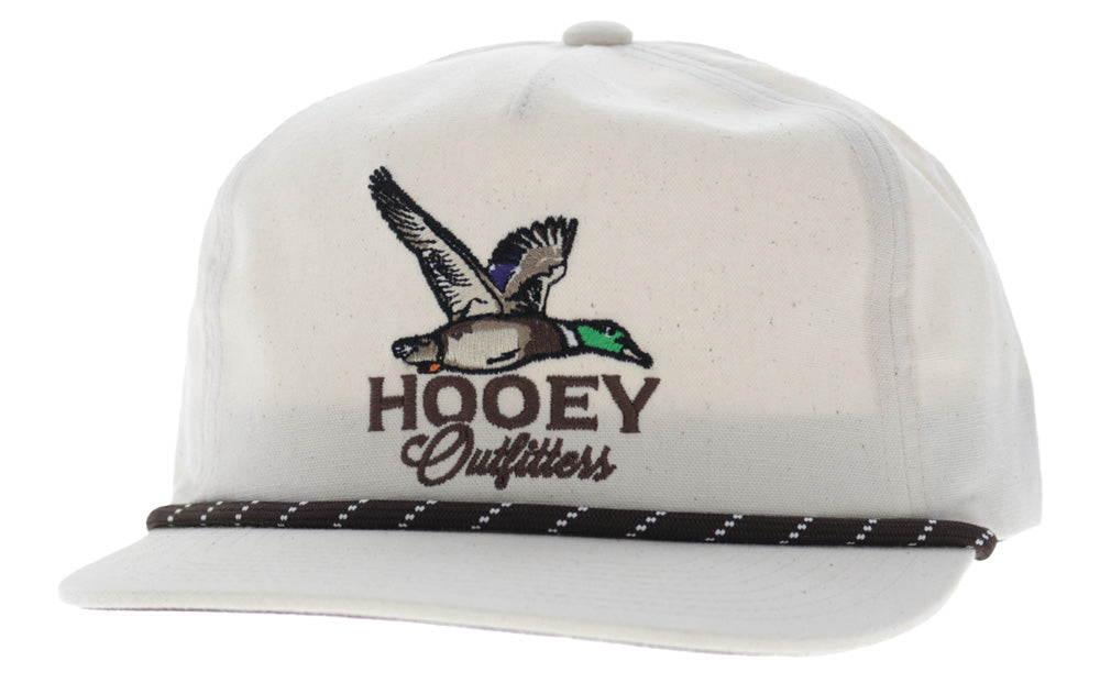 Hooey Mallard Cream 5-Panel Trucker with Brown Hooey Outfitters Logo - 6038T-CR