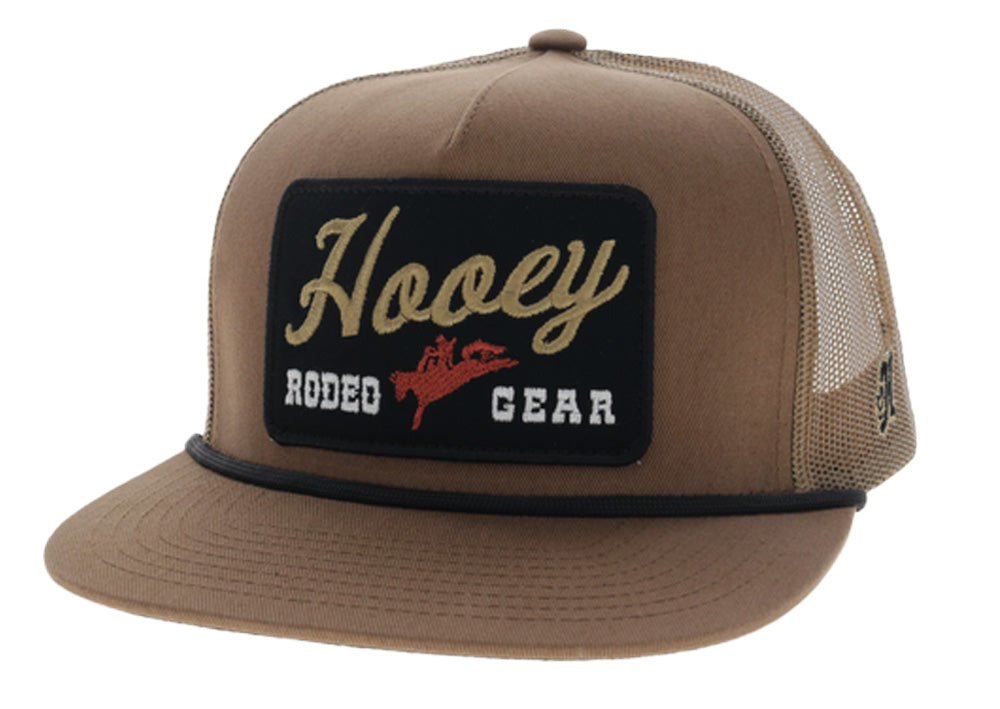 Hooey Tap Tan 5-Panel Trucker with Black / Tan Hooey Rodeo Gear Patch - 2691T-TN