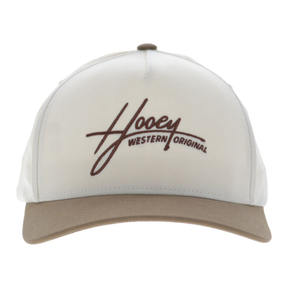 Hooey Mark Out Cream 5-Panel Trucker with Brown Embroidery - 2601T-CRBR