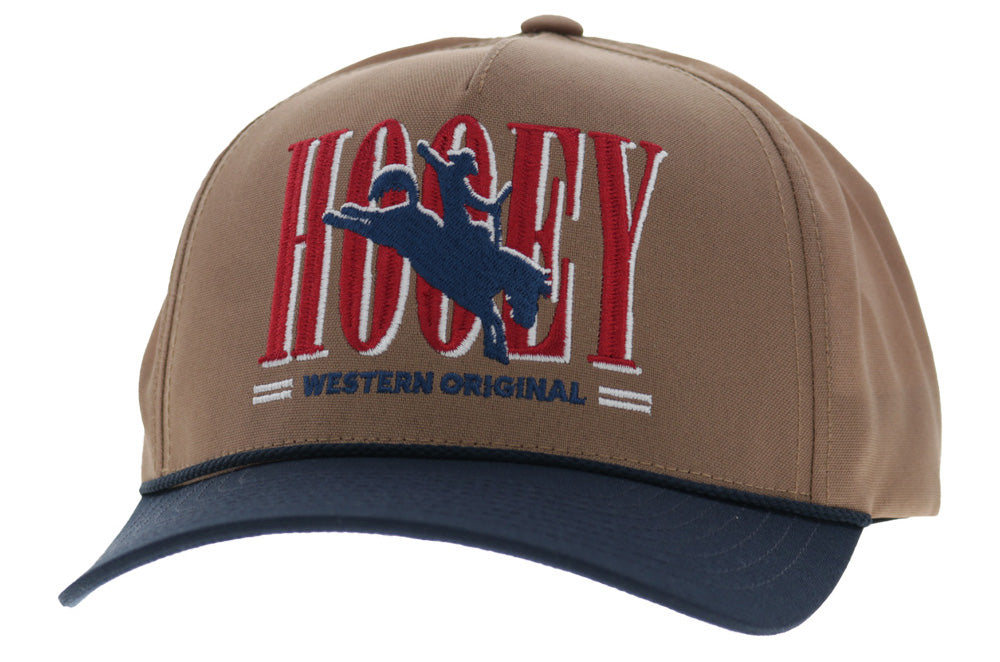 Hooey Wild Ride Tan 5-Panel Trucker with Red / Navy Embroidery  - 2669T-TNNV