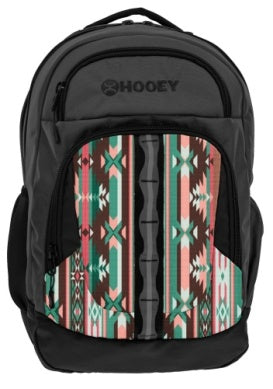 Hooey Ox Charcoal Body Multi Color Aztec Print Backpack - BP2603CHAZ