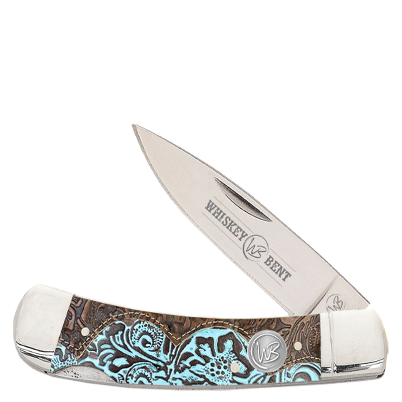 Whiskey Ranch Tooled Country Lockblade Knife - WB13-38