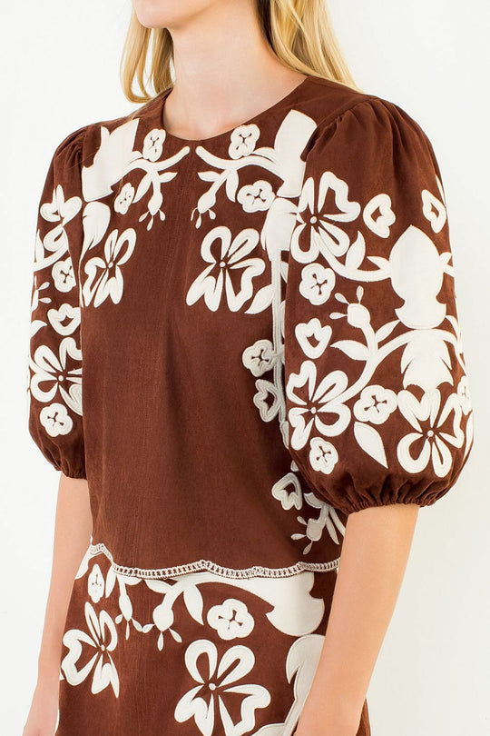 Ladies THML Embroidered Crop Top - WCT4077