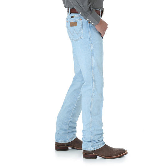 Men's Wrangler Cowboy Cut Slim Fit Jeans Bleach Wash 936GBH