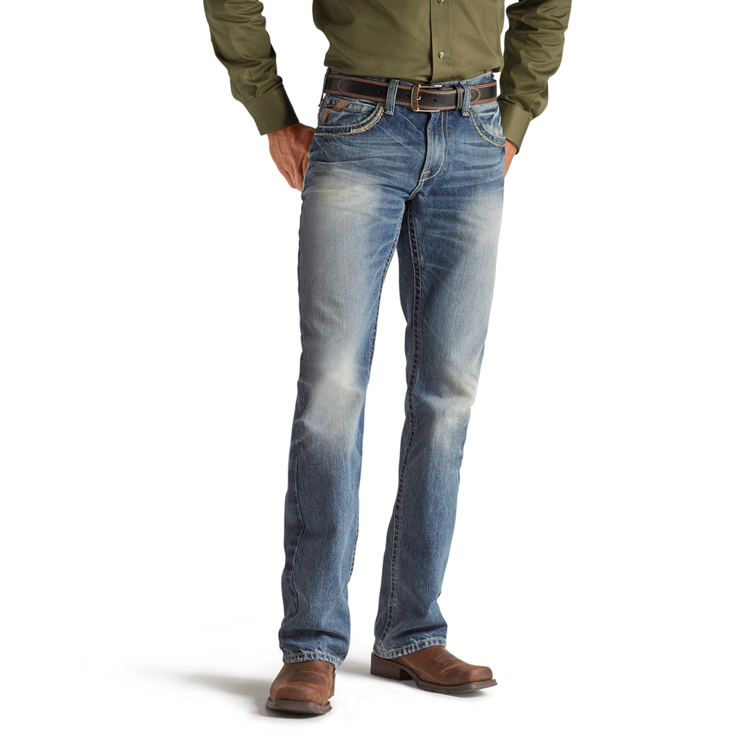 Jeans da uomo Ariat M5 Slim Gambler impilabili a gamba dritta - 10012703