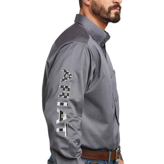 Camicia da uomo in twill con vestibilità classica Ariat Team Logo Quiet Shade - 10037479 