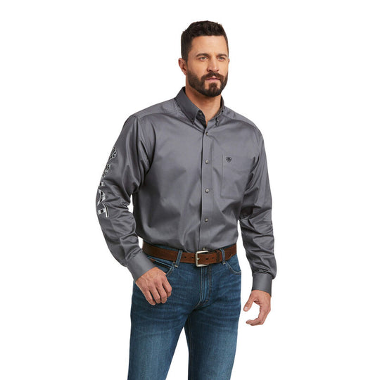Camicia da uomo in twill con vestibilità classica Ariat Team Logo Quiet Shade - 10037479 