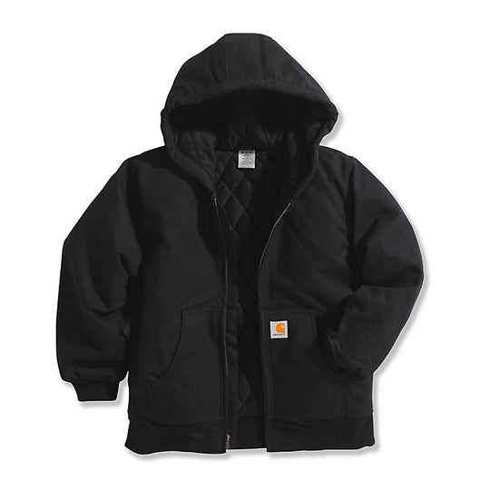 Kids Carhartt Active Jac Flannel Quilt-Lined Carhartt Brown Coat - CP8417 Black or Brown