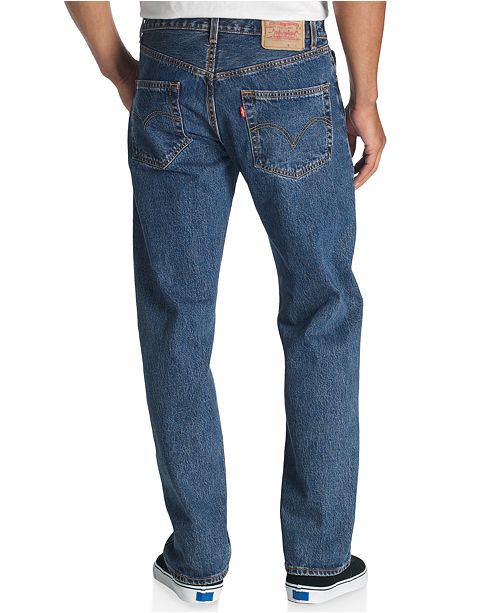 Jeans da uomo Levi 501 Medium Stonewash Original Fit con bottoni - 00501-0193