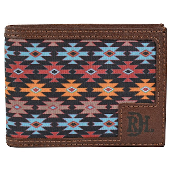 Men's RED DIRT HAT CO MENS BIFOLD WALLET SOUTHWEST CANVAS INLAY - 22228881W4