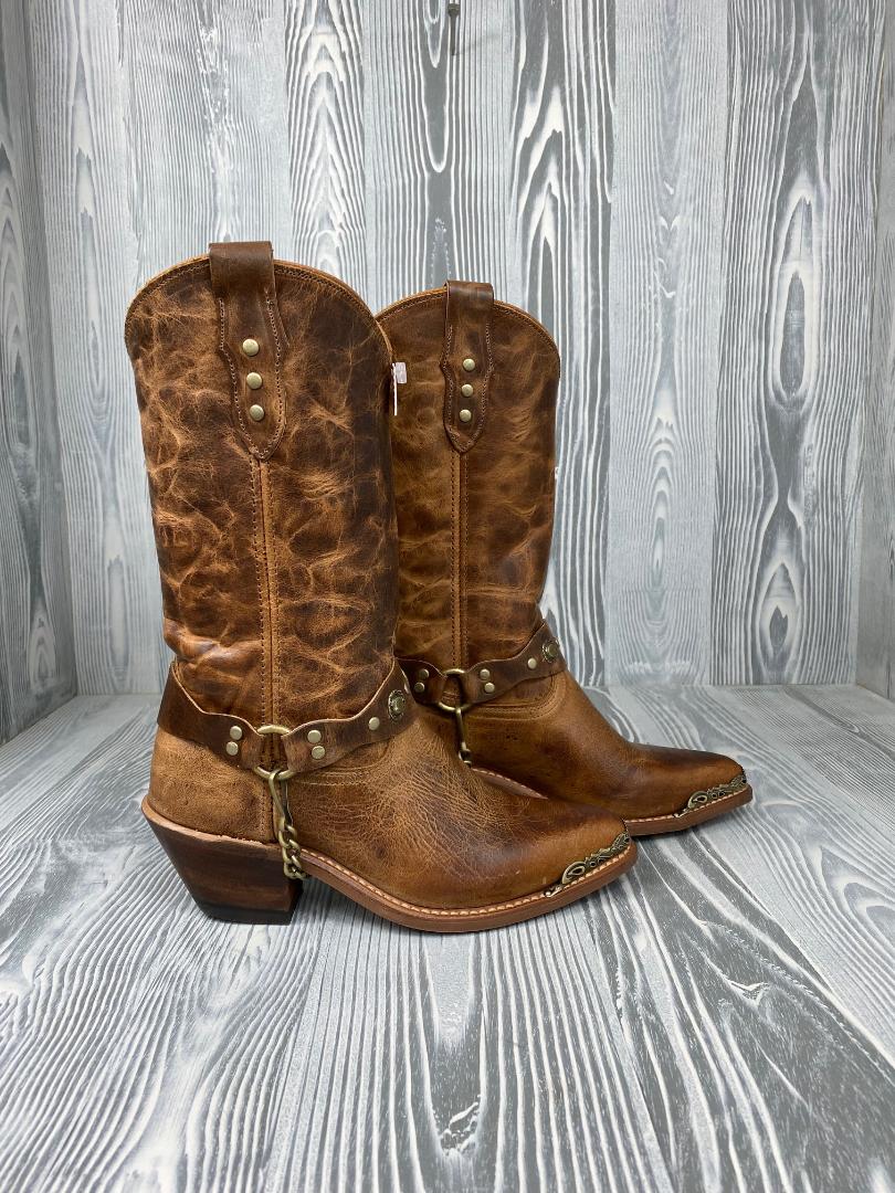 Women's Sage 11" Tan Distressed Cowhide with Ankle Bracelet - 4528