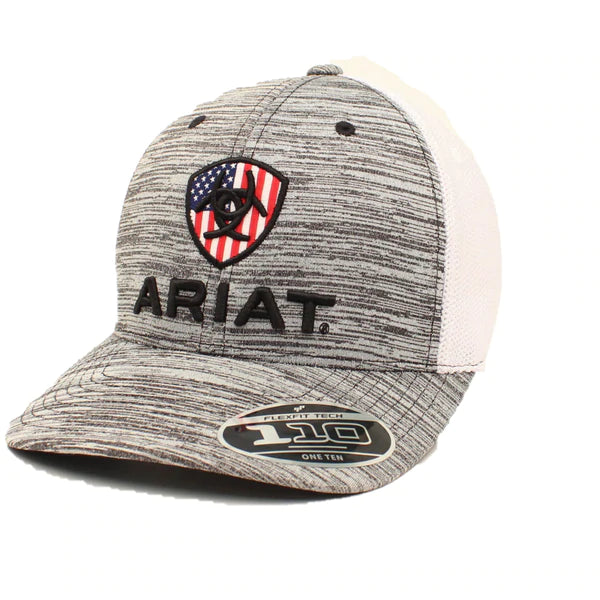 Cappellino da baseball Ariat Grey Flex Fit USA Snapback da uomo -A300005906 
