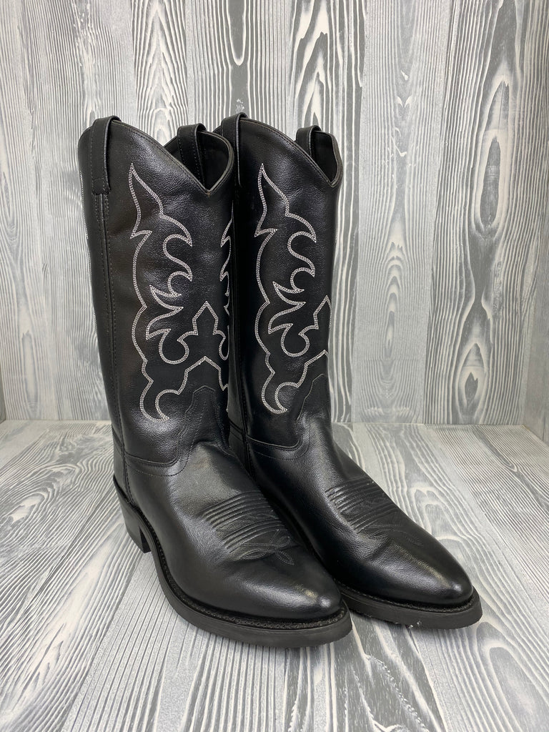 Mens Size 9 D Black Leather Cowboy Western Boots Cowboy Men main image 2
