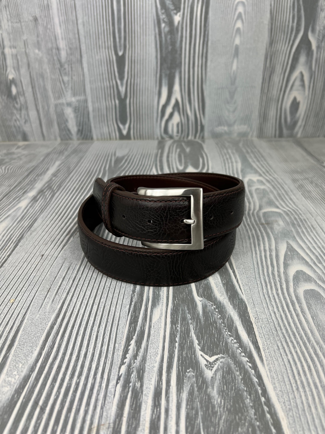 Cintura Chacon in pelle di toro color cioccolato da 1 1/2".