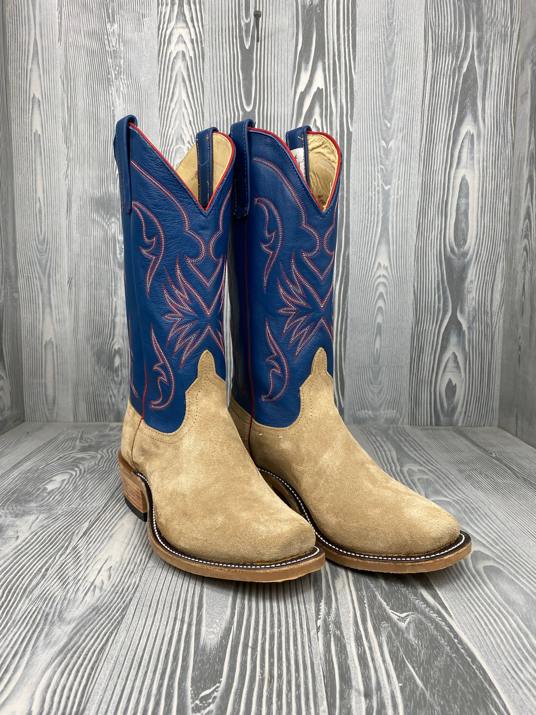 Men's Anderson Bean Tan Crazy Horse Reversed with 13" Striking Blue Deercow Tops