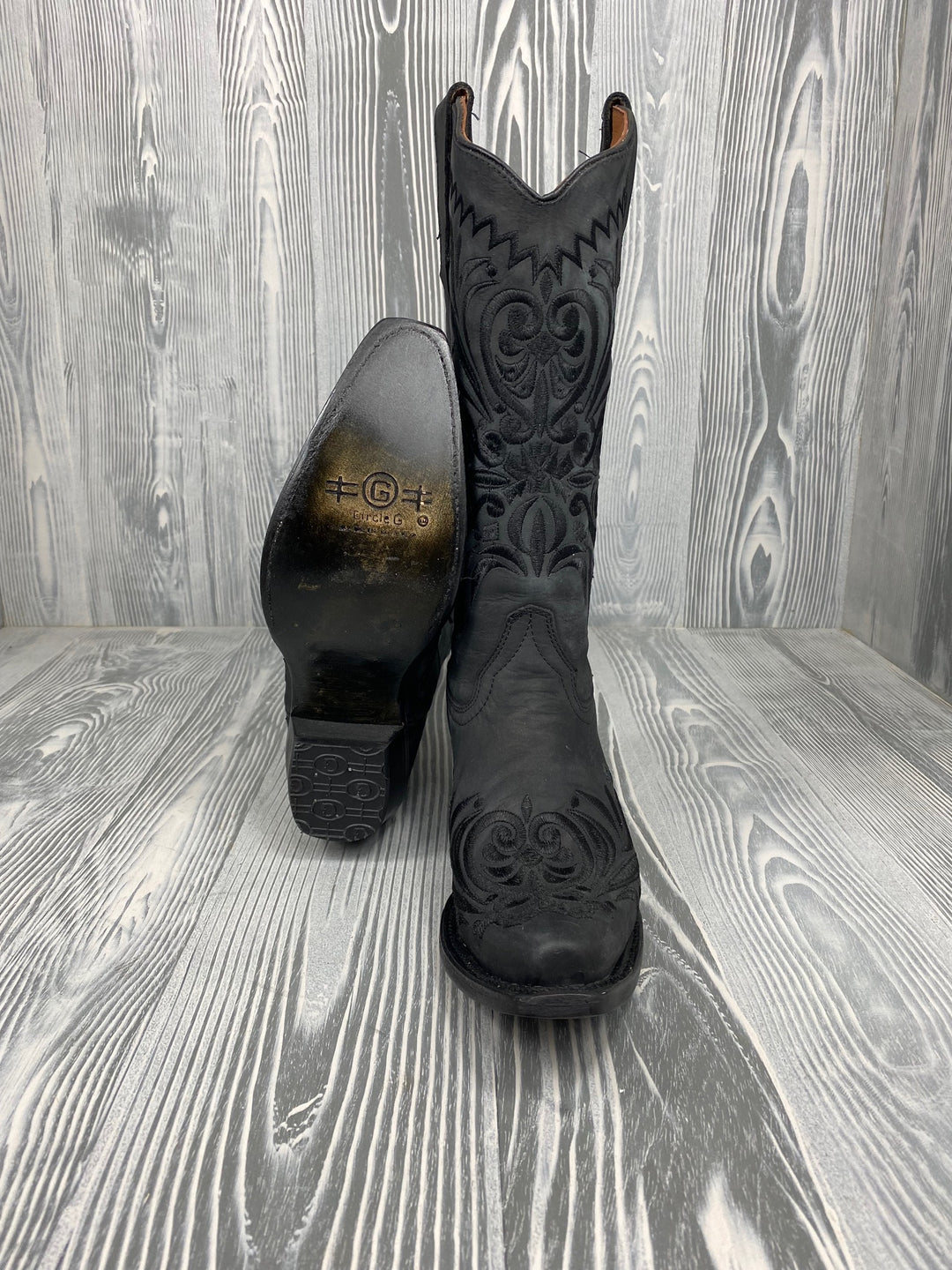Circle G Women's Black Filigree Western Boots-L5433