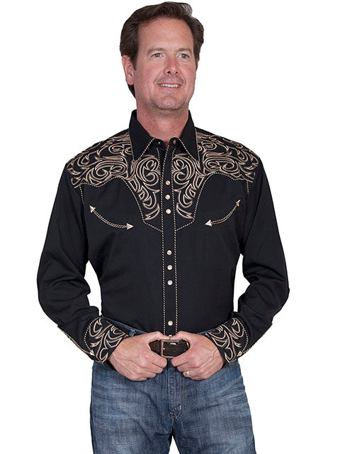 Men's Scully Emboidered Scroll Shirt - P852
