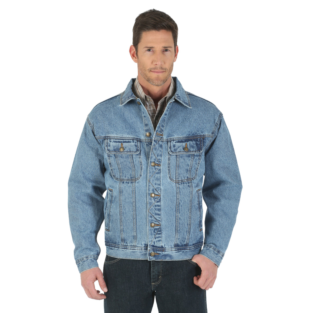 Veste en jean robuste Wrangler pour hommes en indigo vintage