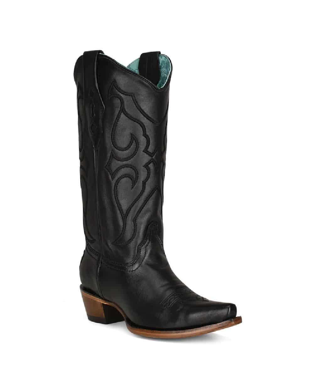 Women's Corral All Black West Snip Toe Boot - Z5072