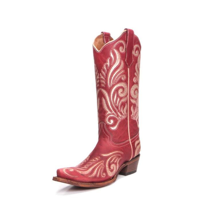 Stivali da cowgirl rossi con punta corta da donna Circle G L5760