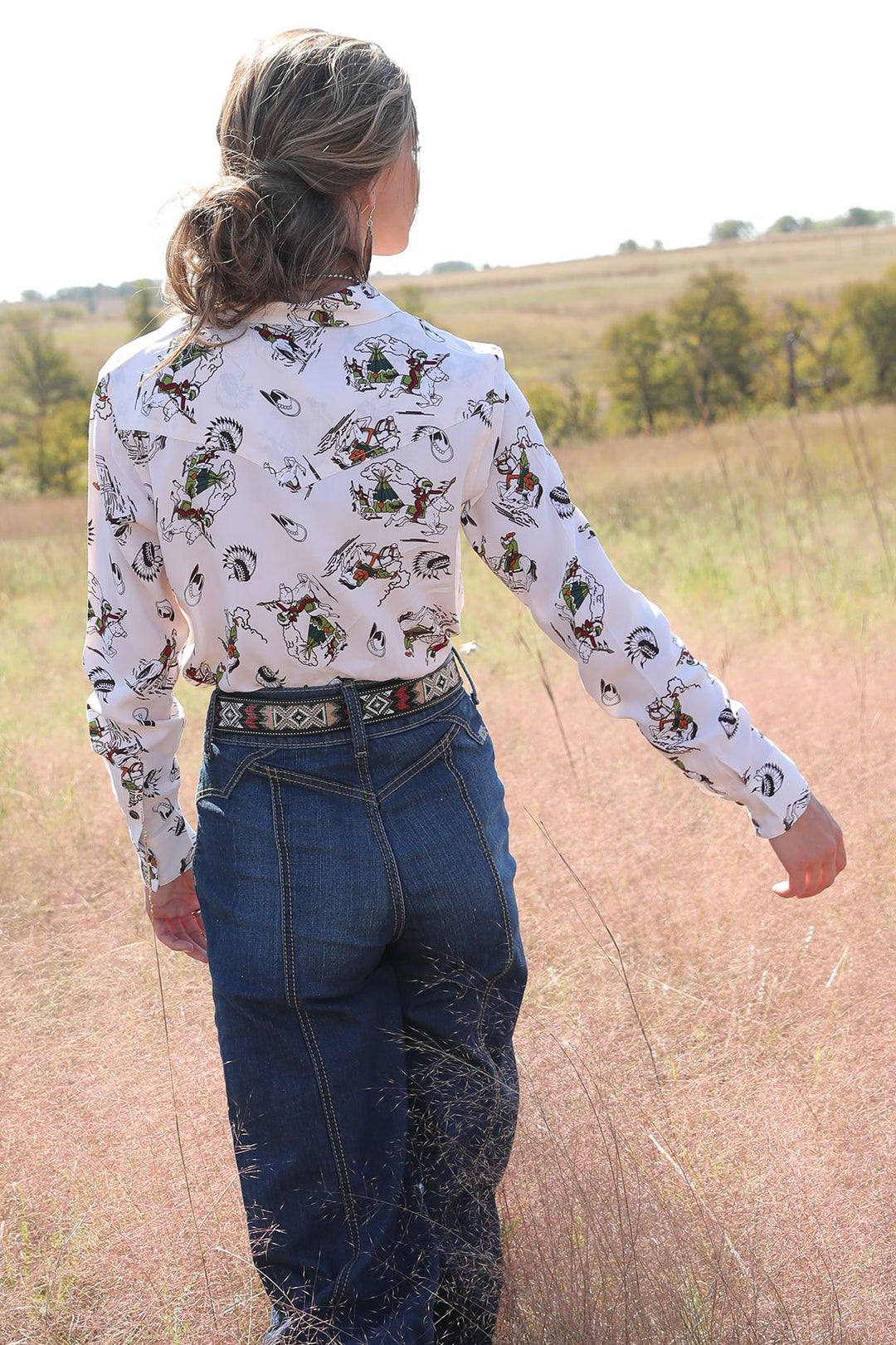 Camicia western color crema da donna con bottoni Cinch - CTW7417001
