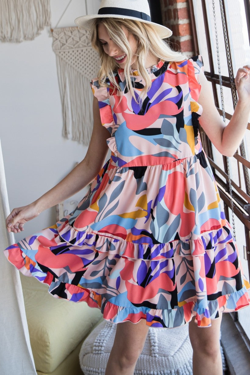 Ladies Jodifl Floral/Blush Dress - FINAL SALE