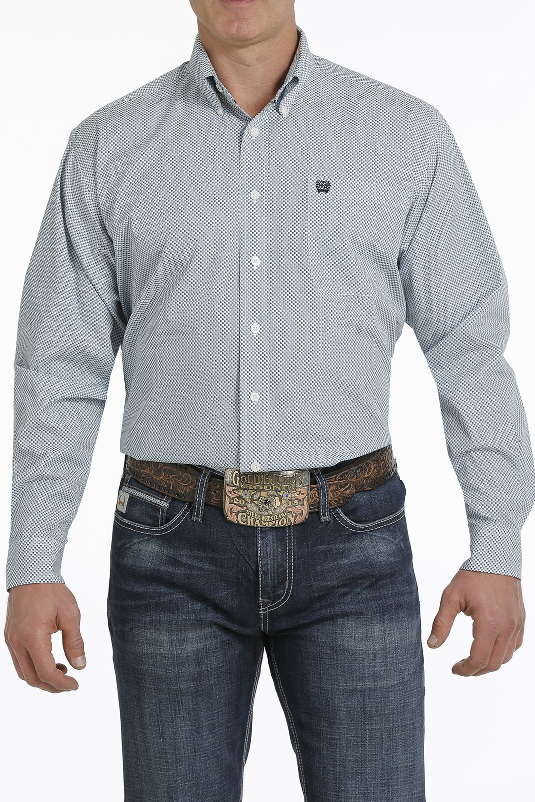 Camicia western abbottonata con stampa geometrica Cinch da uomo - MTW1105305