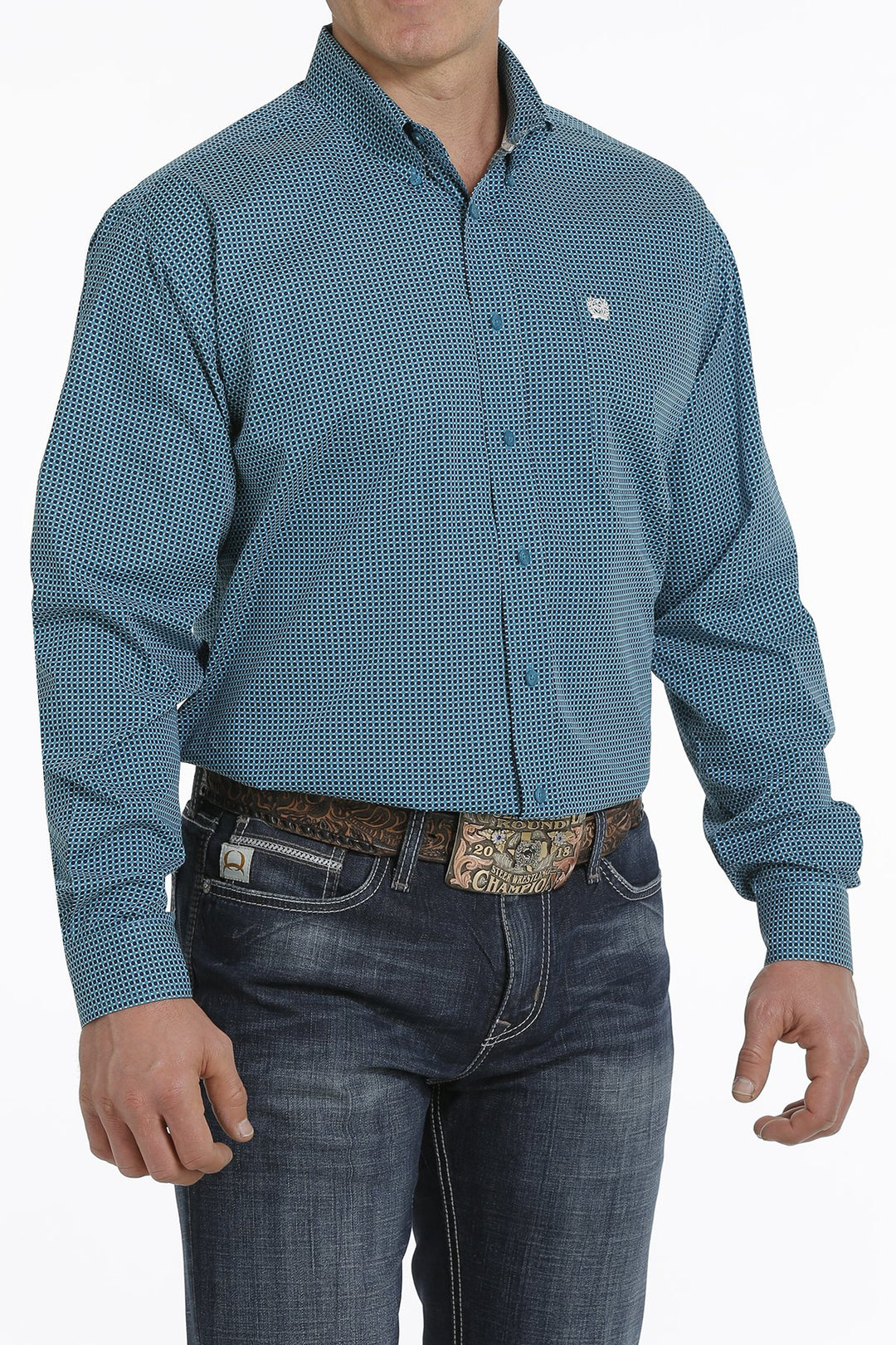 Camicia western abbottonata con stampa geometrica Cinch da uomo - MTW1105308