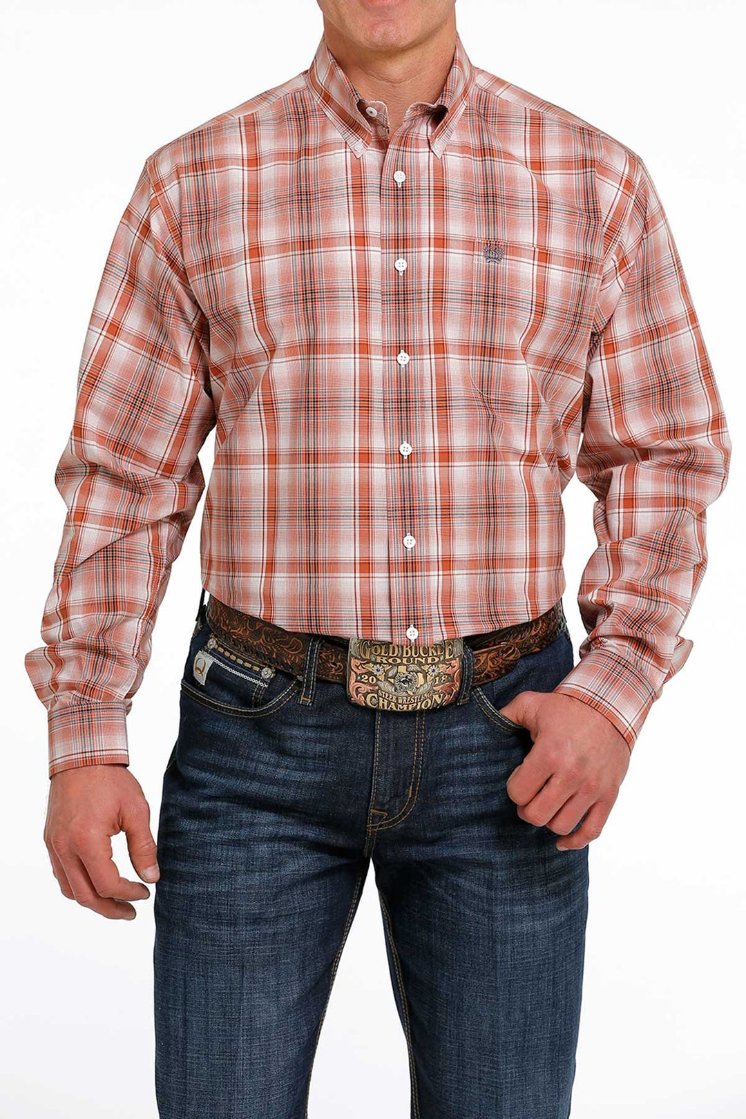 Chemise western boutonnée à carreaux Cinch pour hommes - MTW1105504